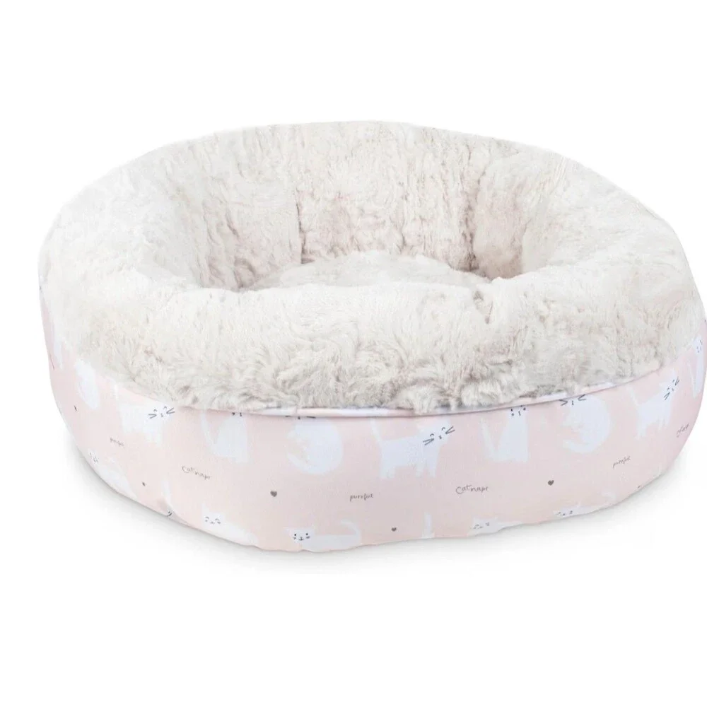 Fringe Studio Cat Bird Daisy Lite Peach Small Circle Pet Bed 18